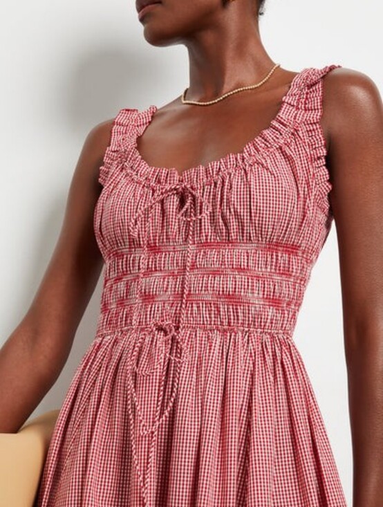Doen Dresses & Skirts - Doen Emmaretta Dress in Cerise Paris Gingham size L